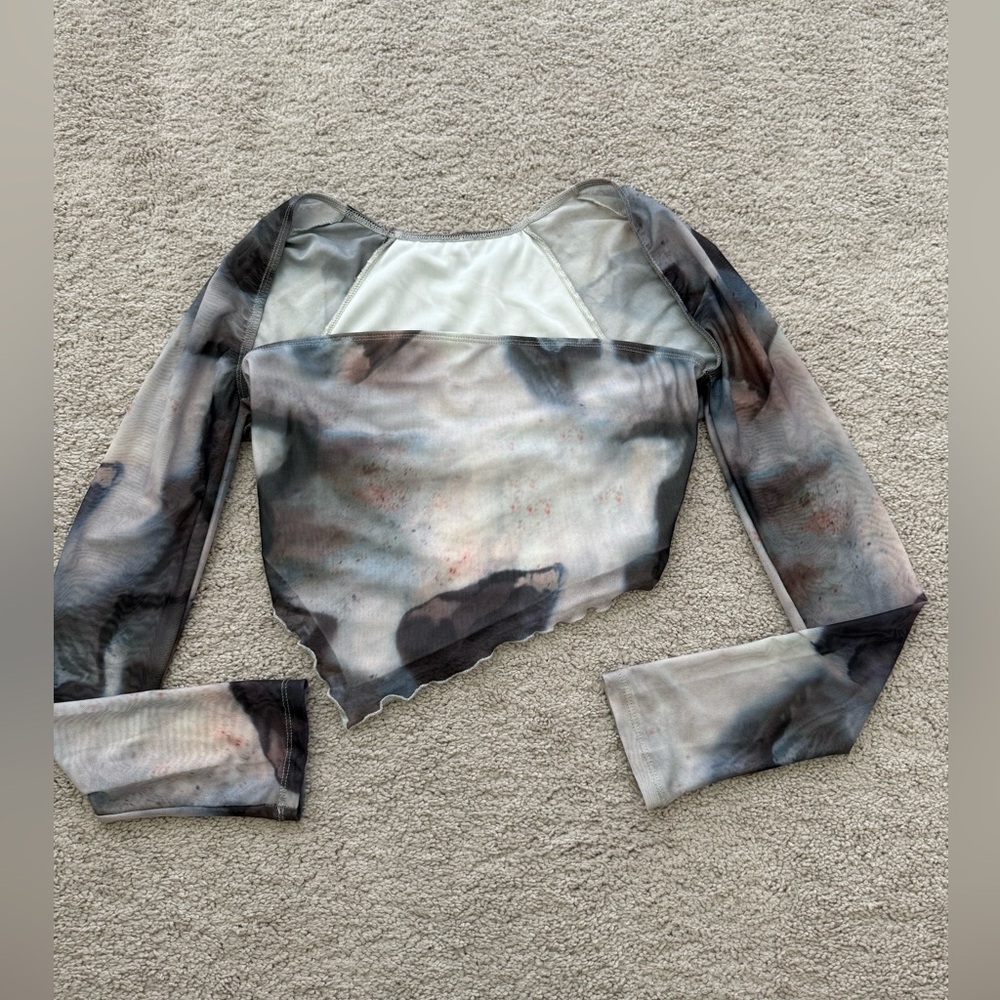Abstract Print Long Sleeve Top